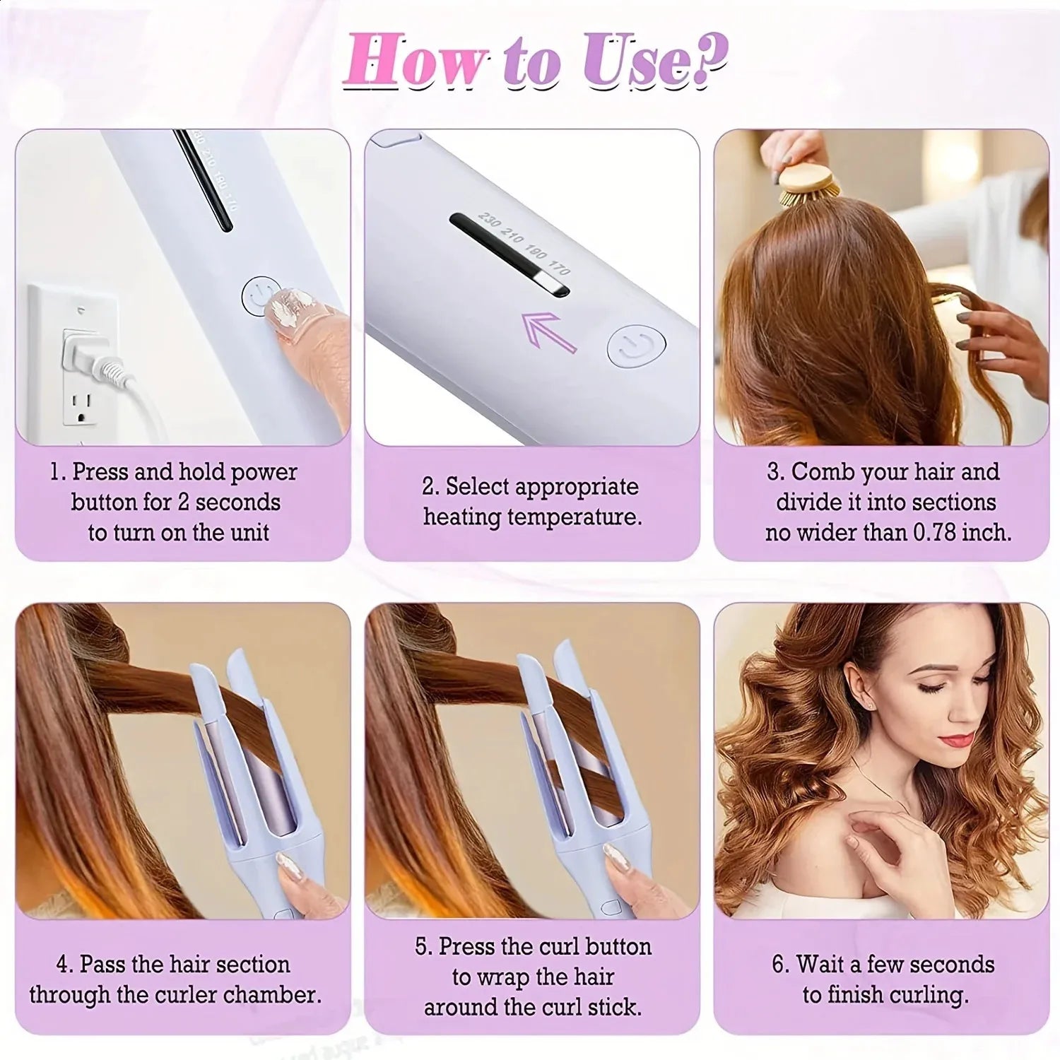 Automatic Hair Curler 32MM Auto Rotating Ceramic Roller Professional Curling Iron Wand Waver 241118